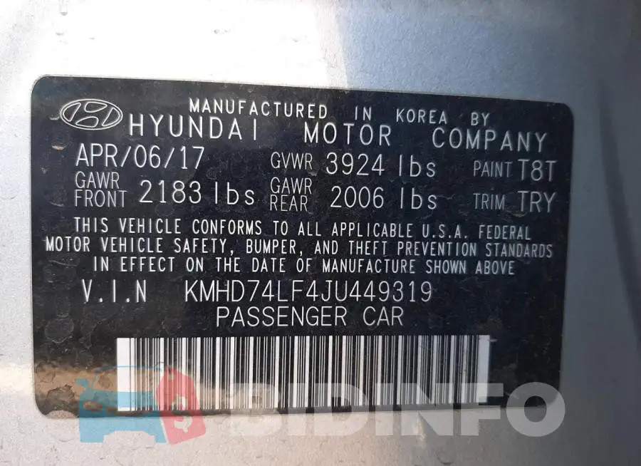 KMHD74LF4JU449319 Photo# 12