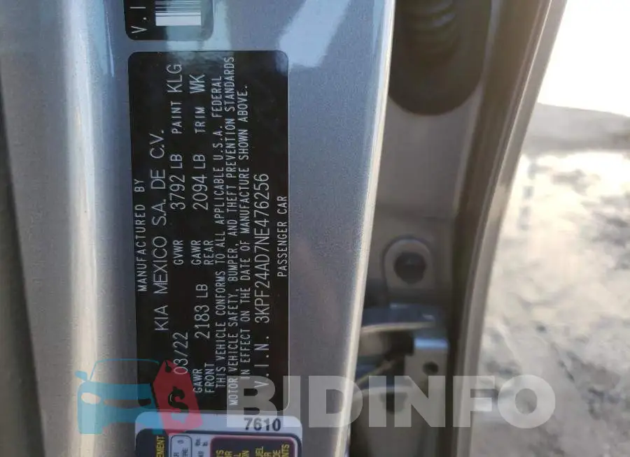 3KPF24AD7NE476256 Photo# 10