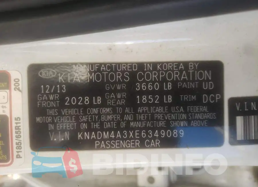 KNADM4A3XE6349089 Photo# 13