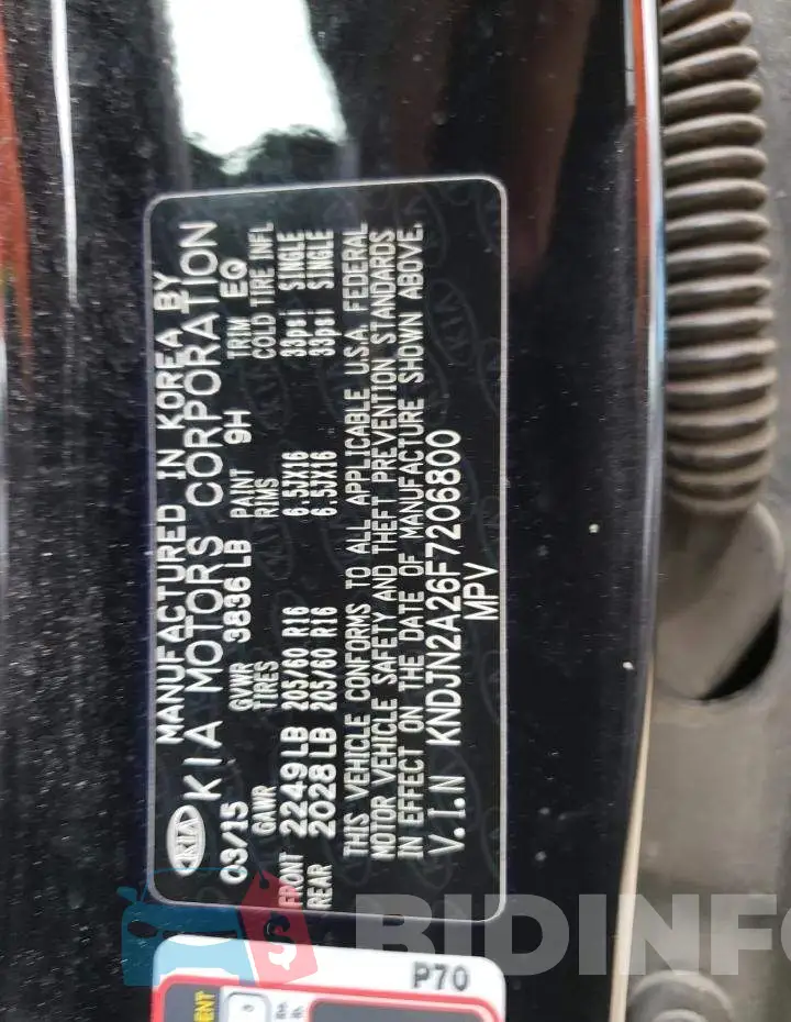 KNDJN2A26F7206800 Photo# 10