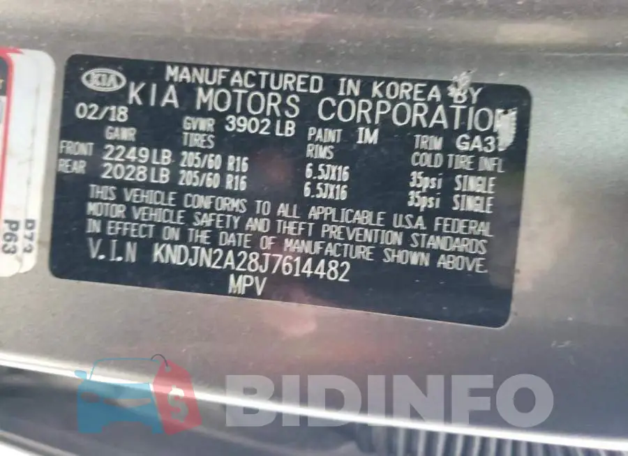 KNDJN2A28J7614482 Photo# 12