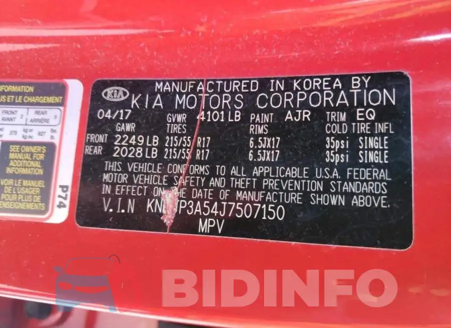 KNDJP3A54J7507150 Photo# 13