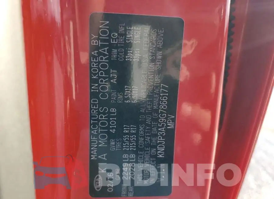 KNDJP3A59G7866177 Photo# 12