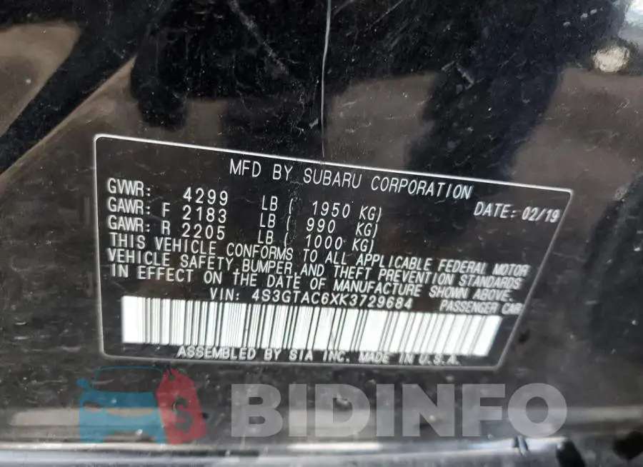 4S3GTAC6XK3729684 Photo# 12