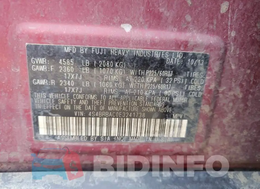 4S4BRBAC0E3241738 Photo# 13