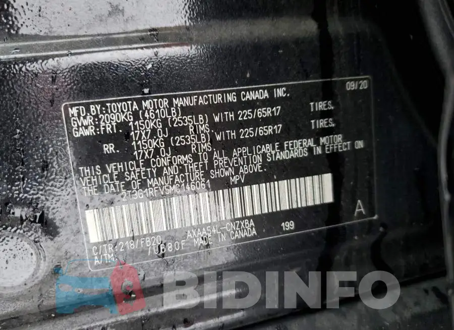 2T3G1RFV5MC146061 Photo# 13