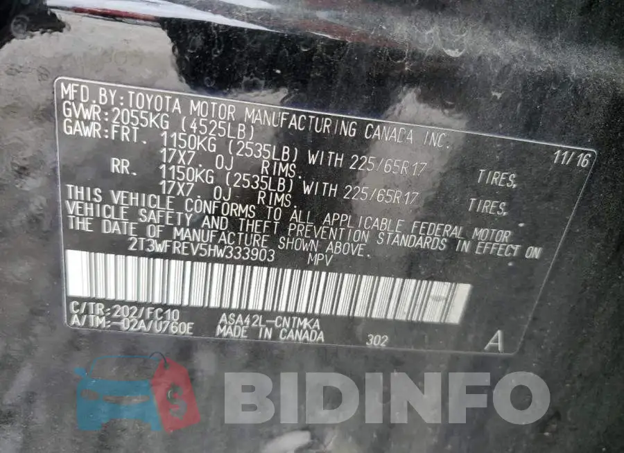 2T3WFREV5HW333903 Photo# 10