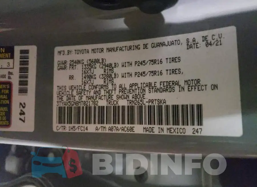 3TYAX5GN8MT021782 Photo# 12