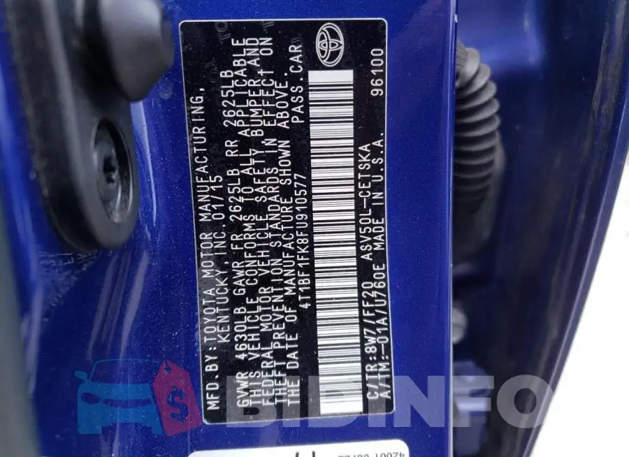4T1BF1FK8FU910577 Photo# 10