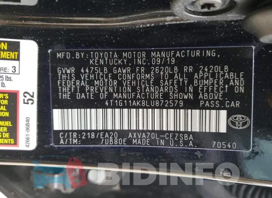 4T1G11AK8LU872579 Photo# 12