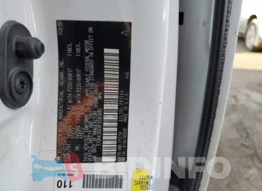 5TDKK3DCXFS583885 Photo# 13