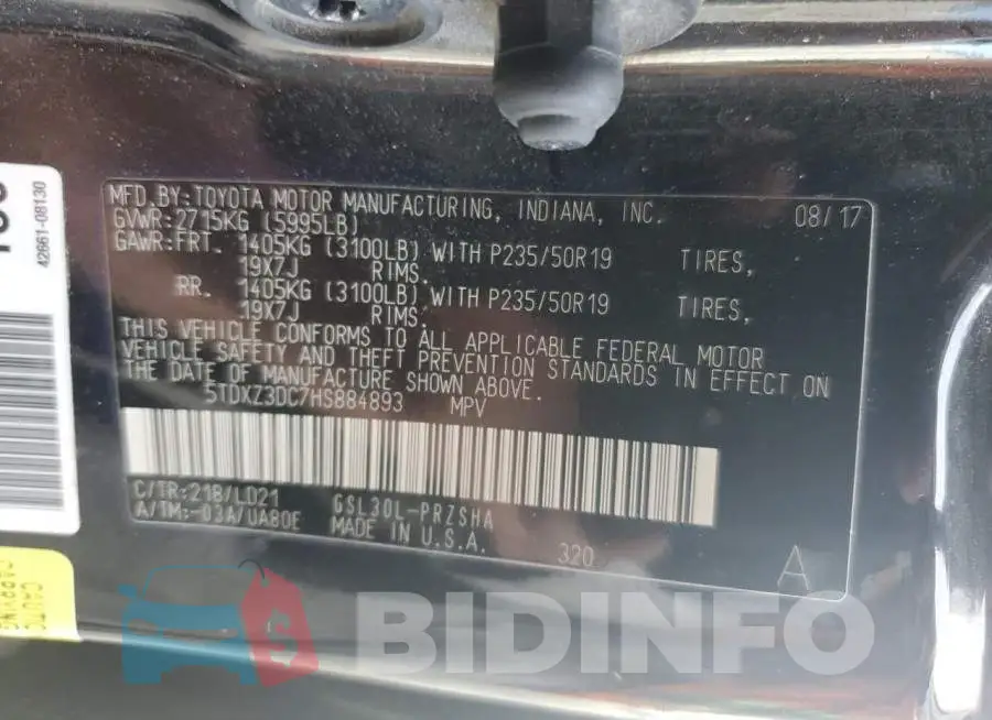 5TDXZ3DC7HS884893 Photo# 13