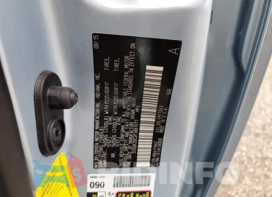 5TDZK3DC2FS661011 Photo# 12