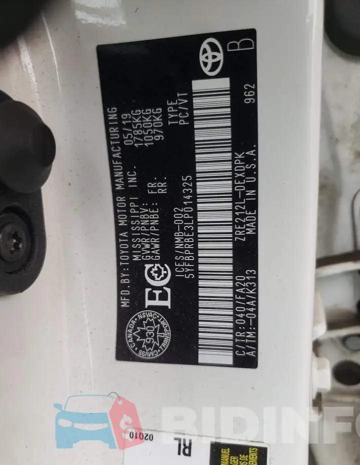 5YFBPRBE3LP014325 Photo# 10