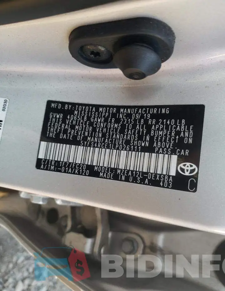 5YFS4RCE1LP026111 Photo# 13