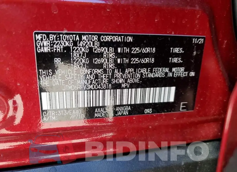 JTMD6RFV3MD043818 Photo# 13