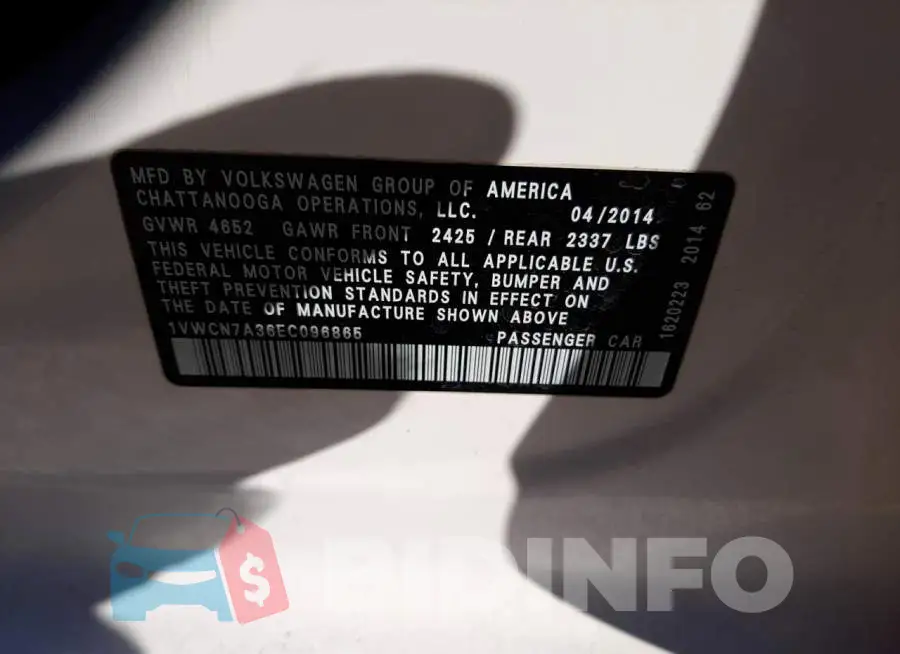 1VWCN7A36EC096865 Photo# 12