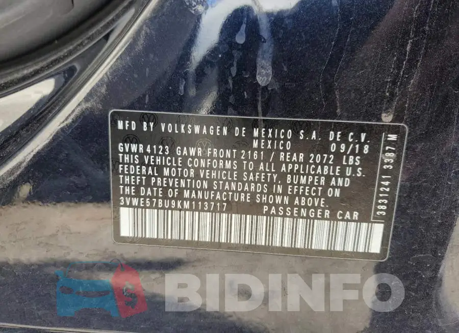 3VWE57BU9KM113717 Photo# 10