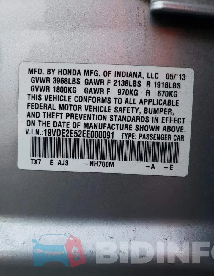 19VDE2E52EE000091 Photo# 13