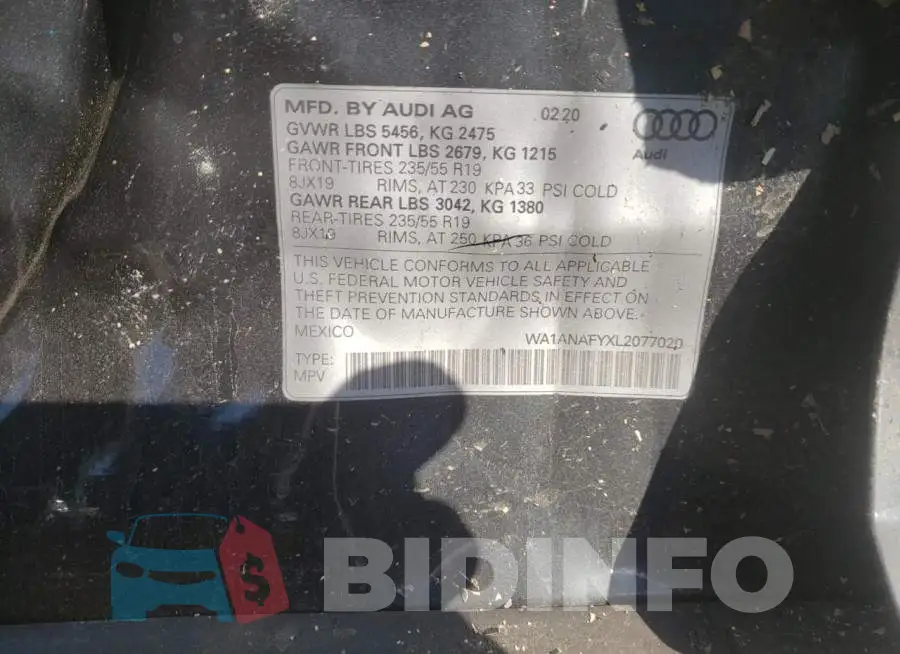 WA1ANAFYXL2077020 Photo# 10