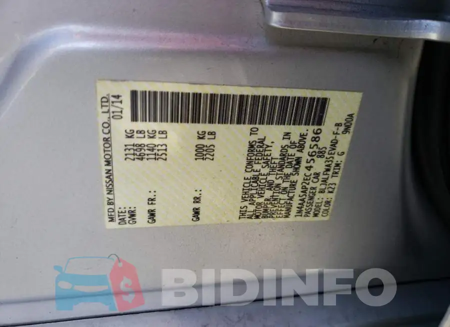 1N4AA5AP2EC456586 Photo# 12