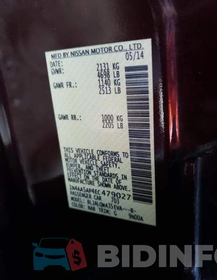 1N4AA5AP4EC479027 Photo# 10