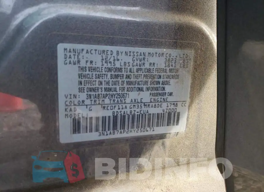 3N1AB7AP2HY250671 Photo# 10