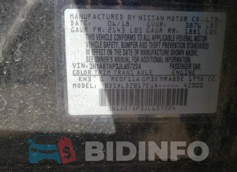 3N1AB7AP3JL657224 Photo# 10