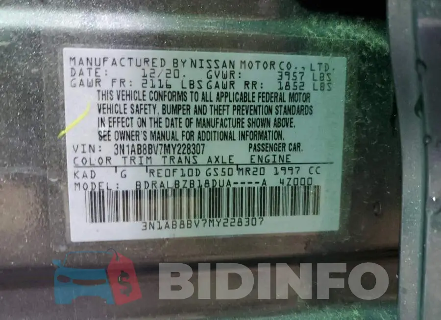 3N1AB8BV7MY228307 Photo# 12