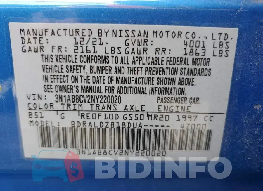 3N1AB8CV2NY220020 Photo# 12
