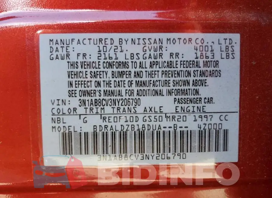 3N1AB8CV3NY206790 Photo# 12