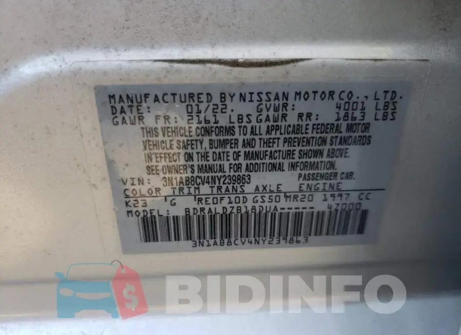 3N1AB8CV4NY239863 Photo# 13
