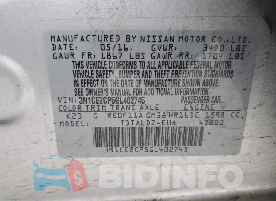 3N1CE2CP5GL402745 Photo# 12