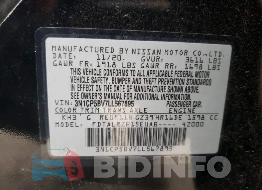 3N1CP5BV7LL567895 Photo# 13