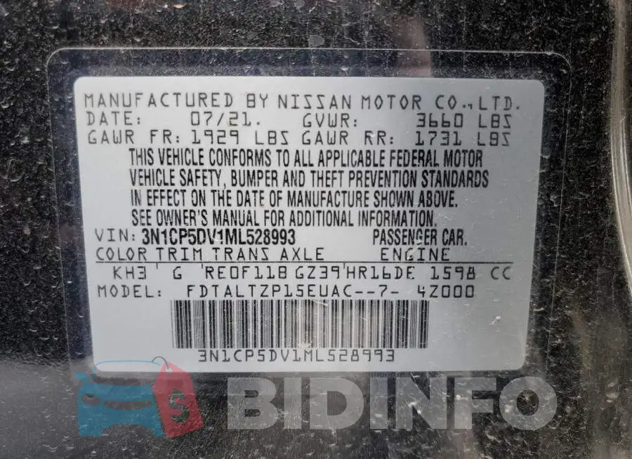 3N1CP5DV1ML528993 Photo# 13