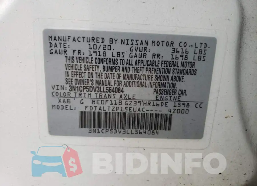 3N1CP5DV3LL564084 Photo# 12