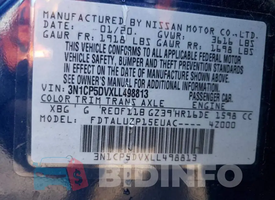 3N1CP5DVXLL498813 Photo# 12