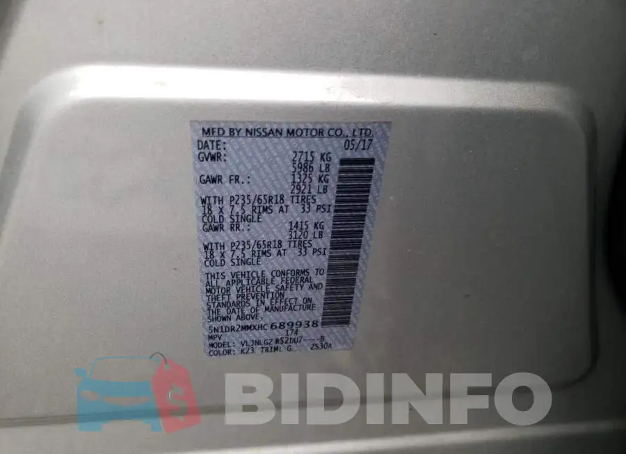 5N1DR2MMXHC689938 Photo# 14