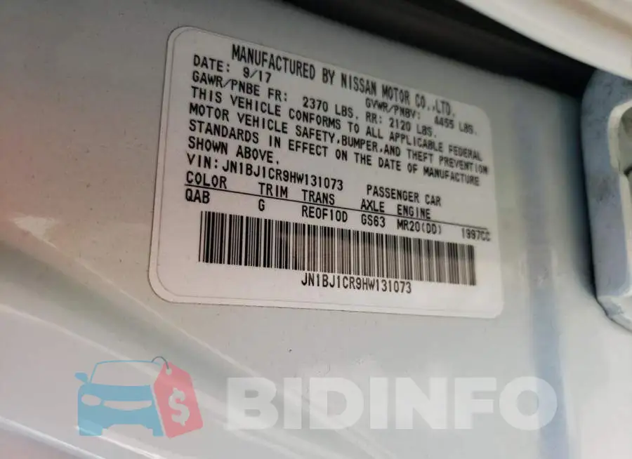 JN1BJ1CR9HW131073 Photo# 13