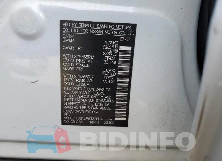 KNMAT2MV0HP611694 Photo# 12