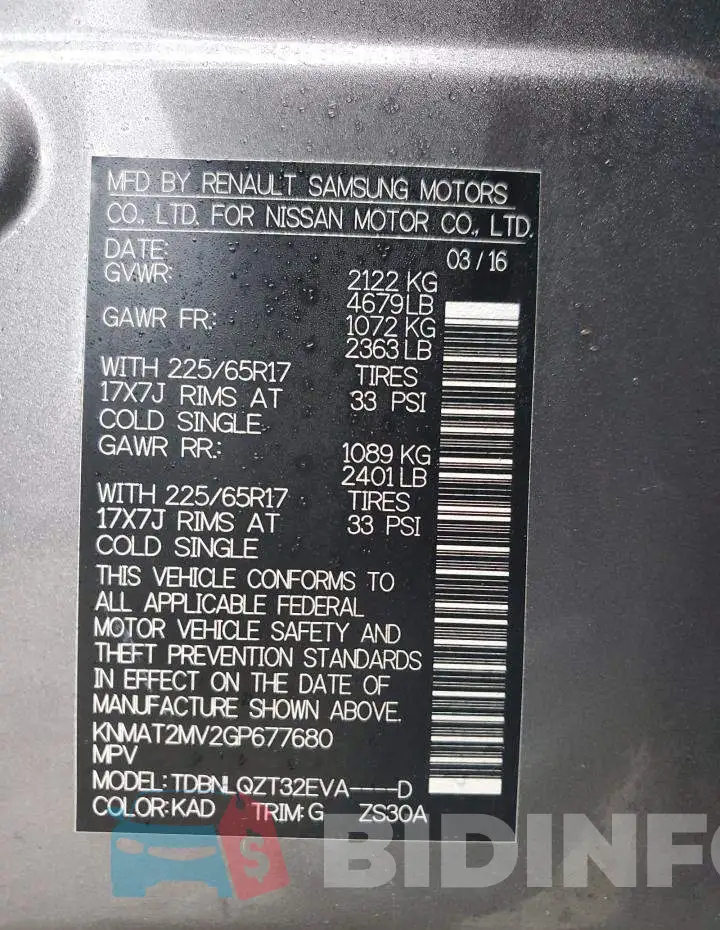 KNMAT2MV2GP677680 Photo# 13
