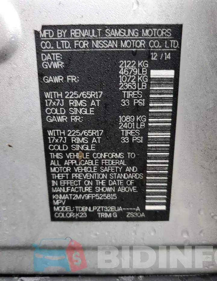 KNMAT2MV9FP525815 Photo# 12
