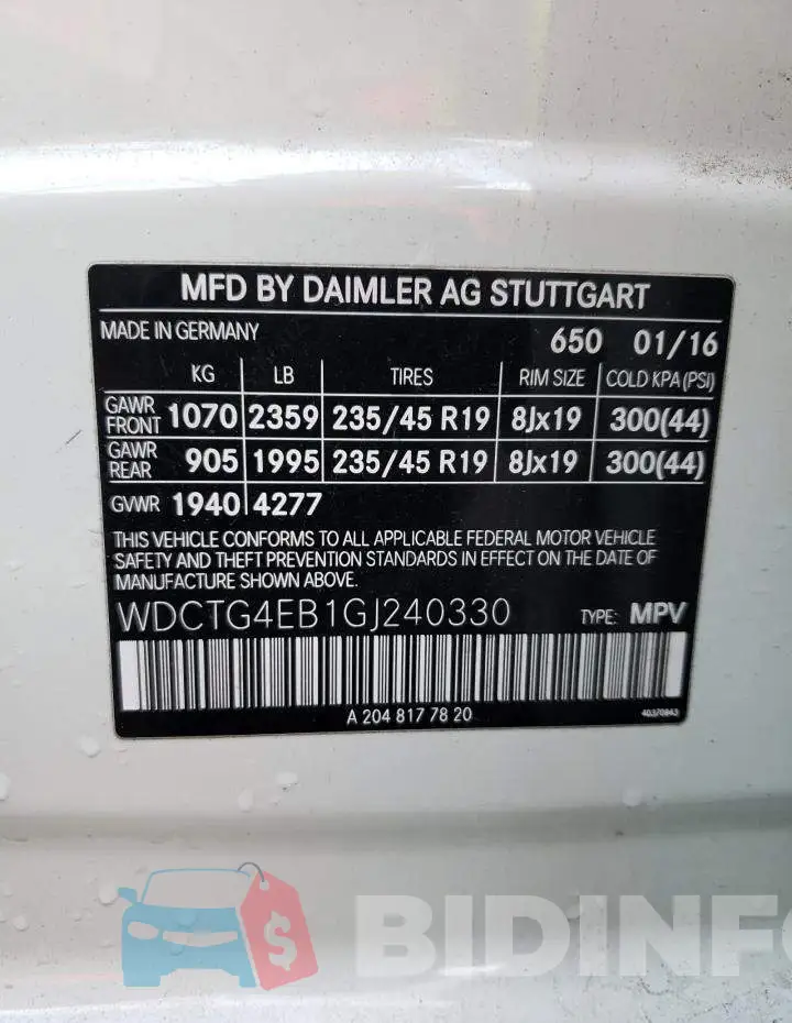 WDCTG4EB1GJ240330 Photo# 13