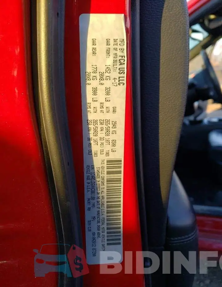 1C4RDJDGXHC881180 Photo# 13