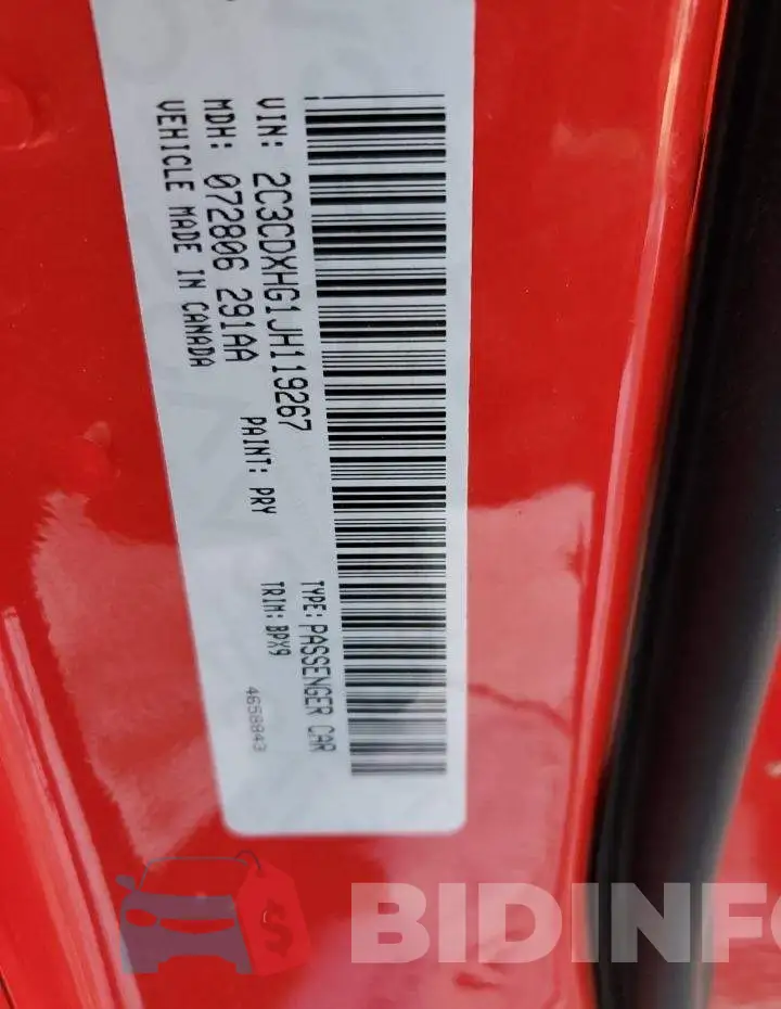 2C3CDXHG1JH119267 Photo# 12