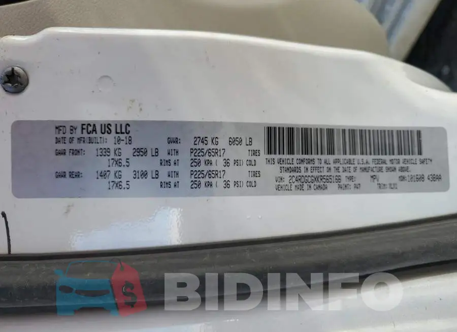 2C4RDGCGXKR565166 Photo# 10