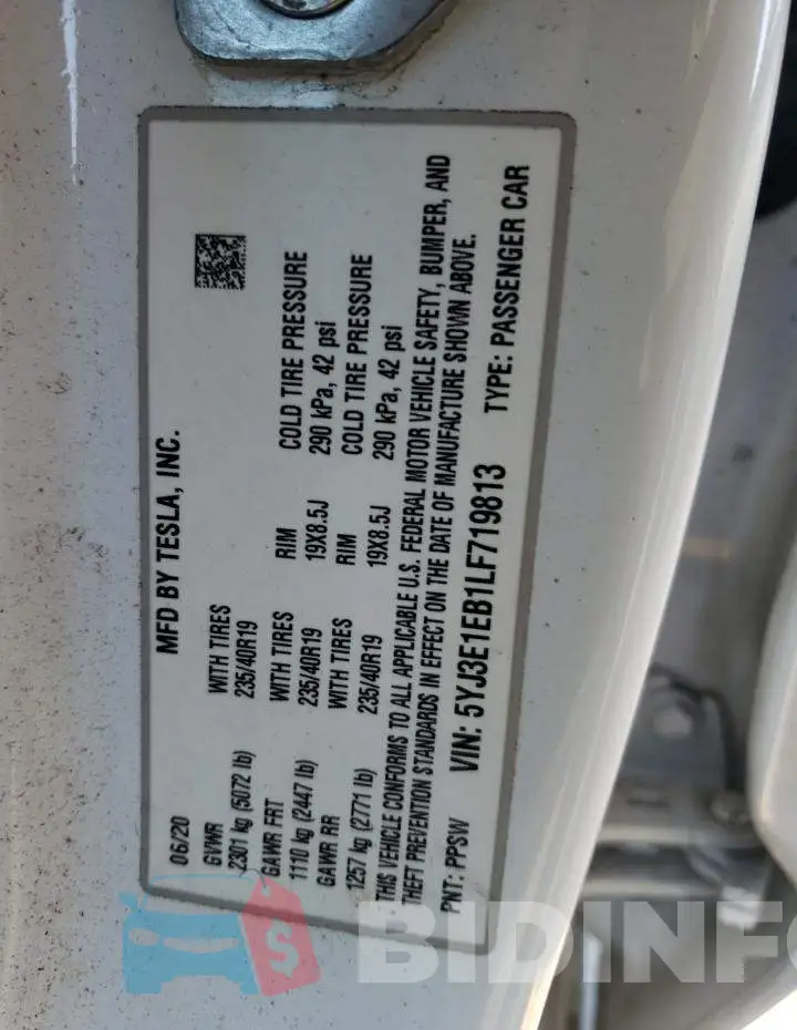 5YJ3E1EB1LF719813 Photo# 12
