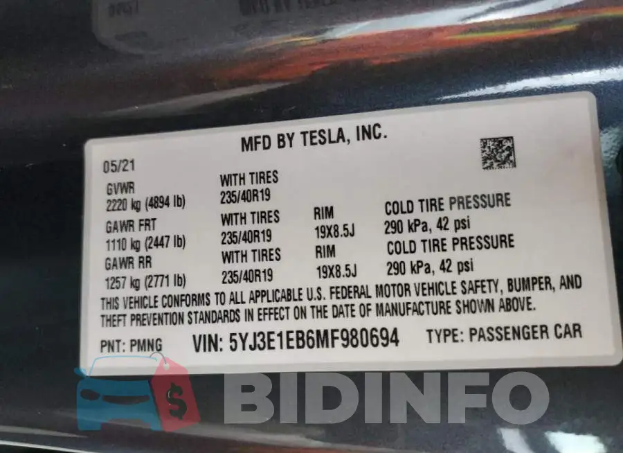 5YJ3E1EB6MF980694 Photo# 10