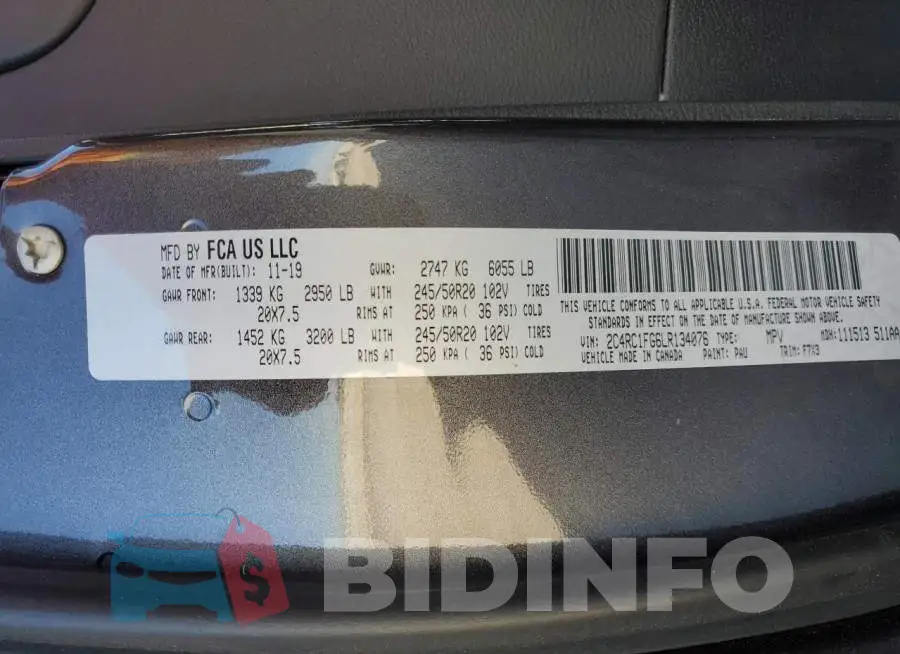 2C4RC1FG6LR134076 Photo# 13