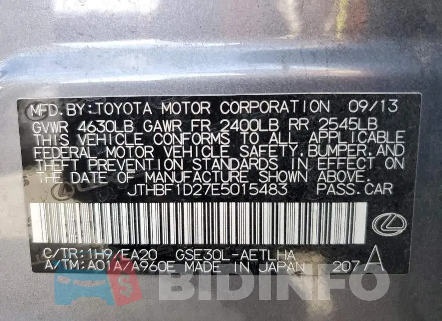 JTHBF1D27E5015483 Photo# 12